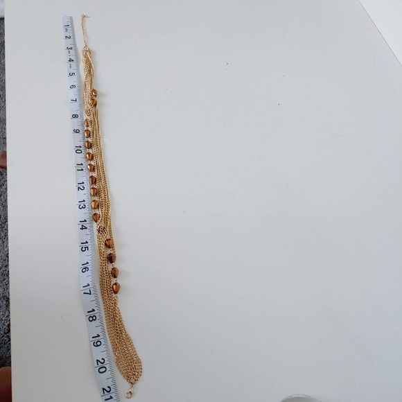 Multi Strand Fashion Gold Bronze Necklace + Earrings Set - Picture 5 of 5